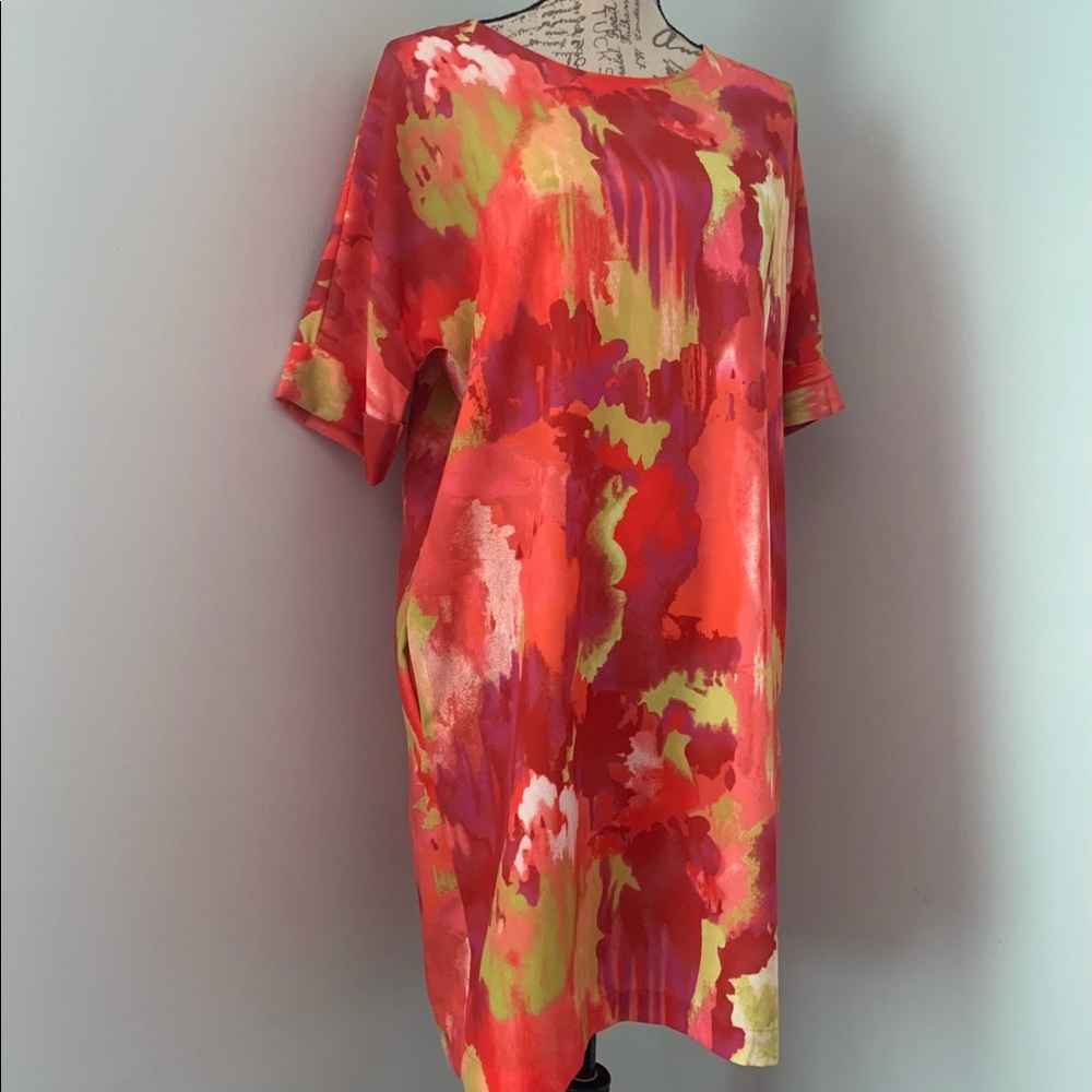 Natori Watercolor Relaxed Fit T-Shirt Dress - Picture 7 of 15